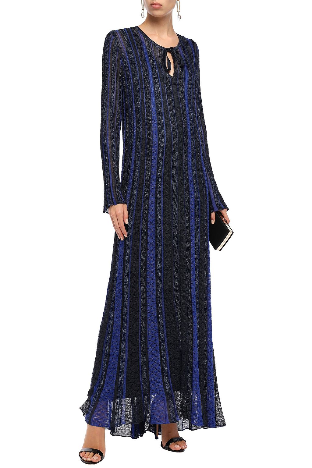 MISSONI Metallic crochet-knit maxi dress