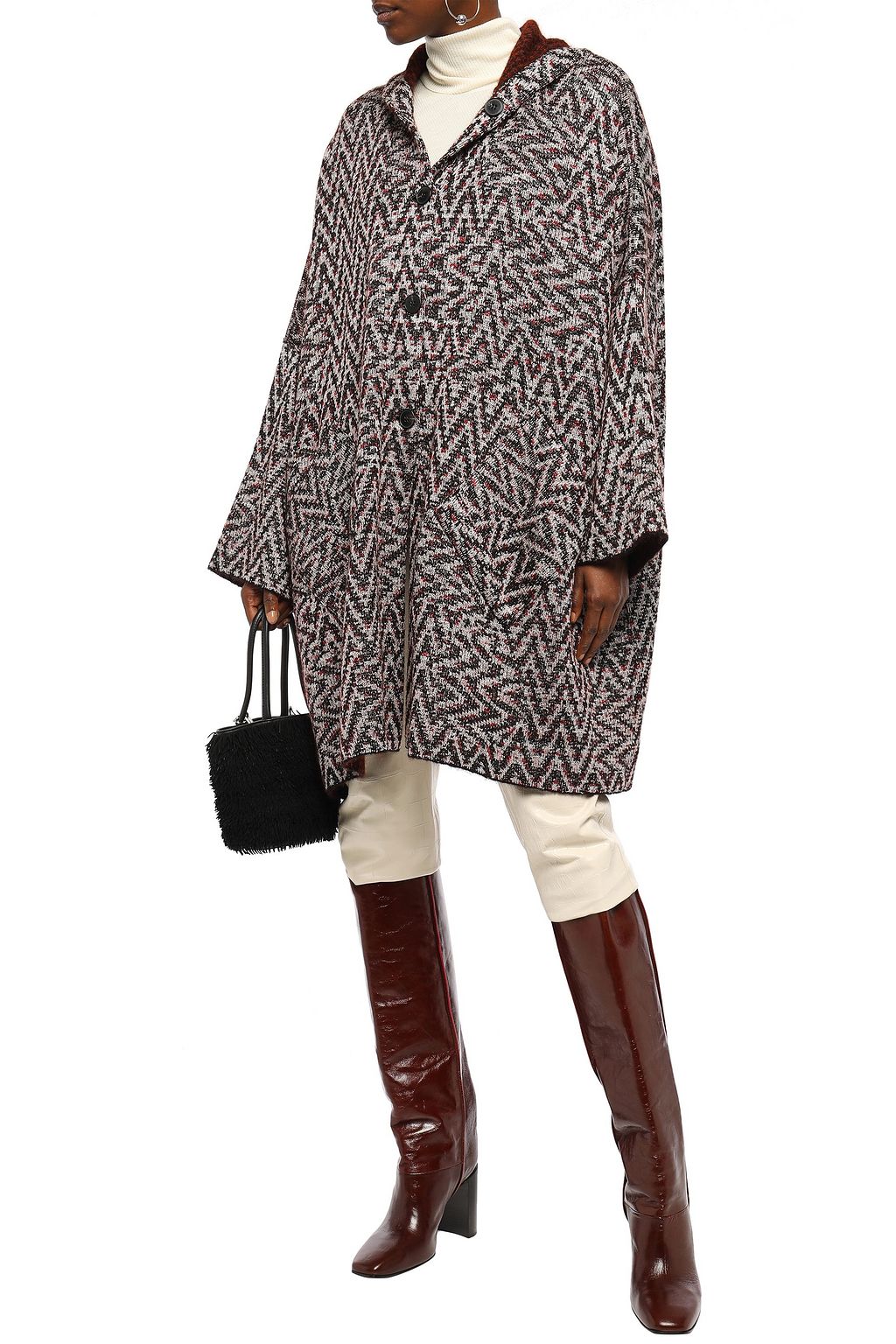 MISSONI Reversible jacquard-knit hooded coat