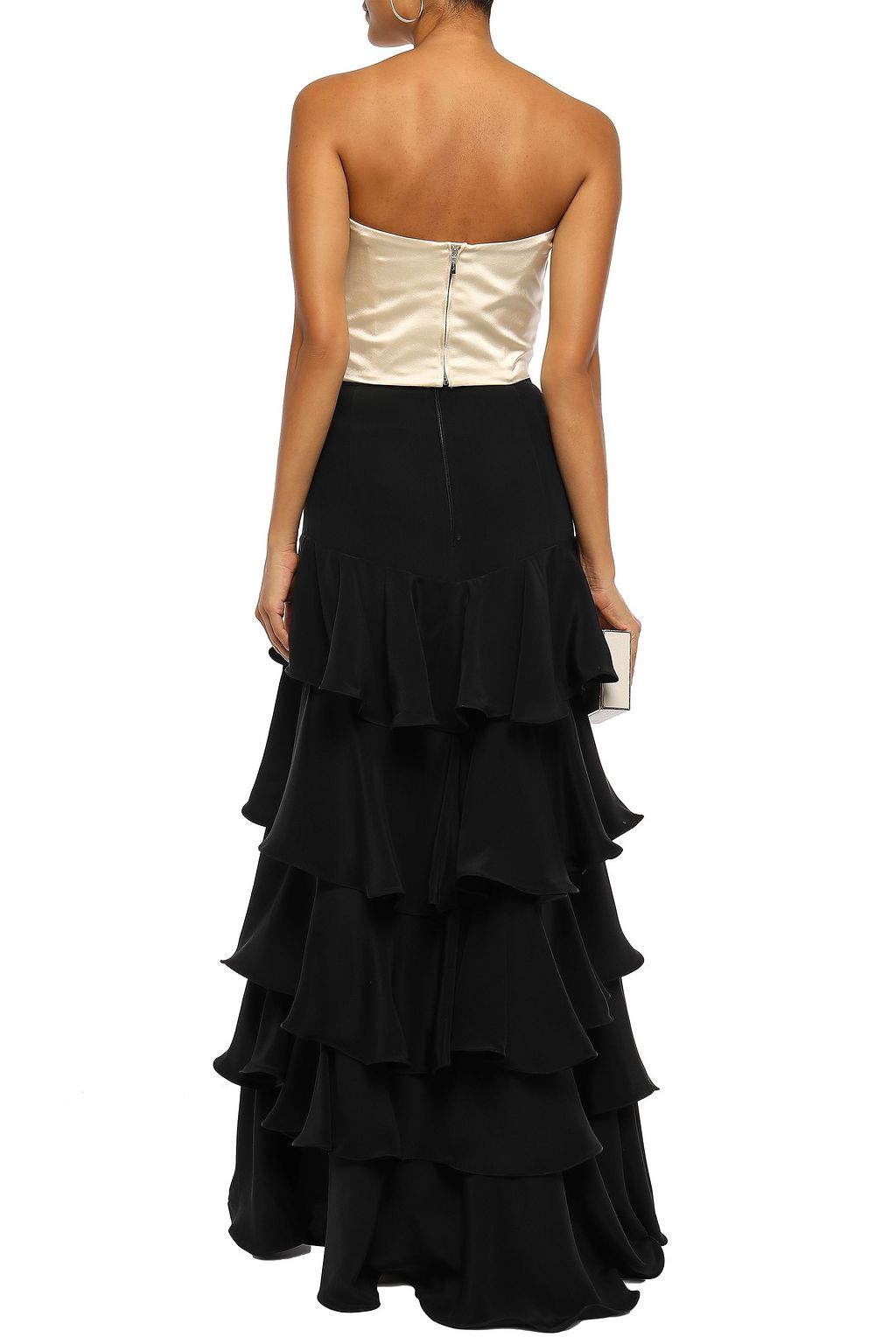 JOHANNA ORTIZ Western Wallflower tiered silk-crepe maxi skirt