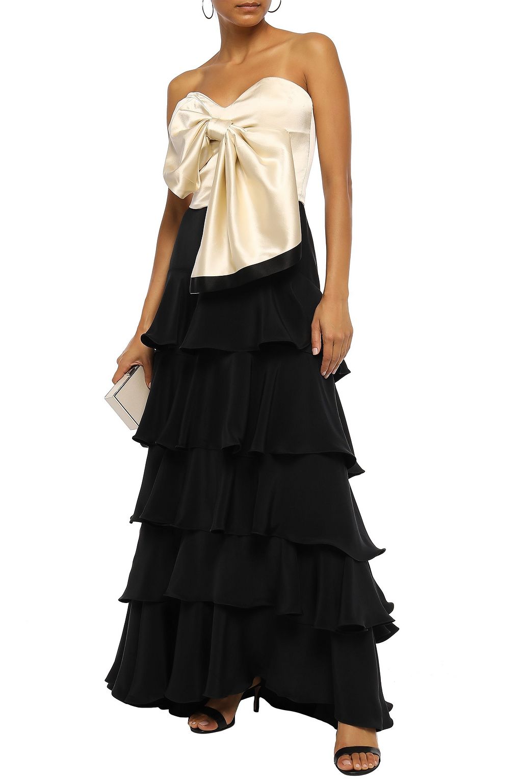 JOHANNA ORTIZ Western Wallflower tiered silk-crepe maxi skirt