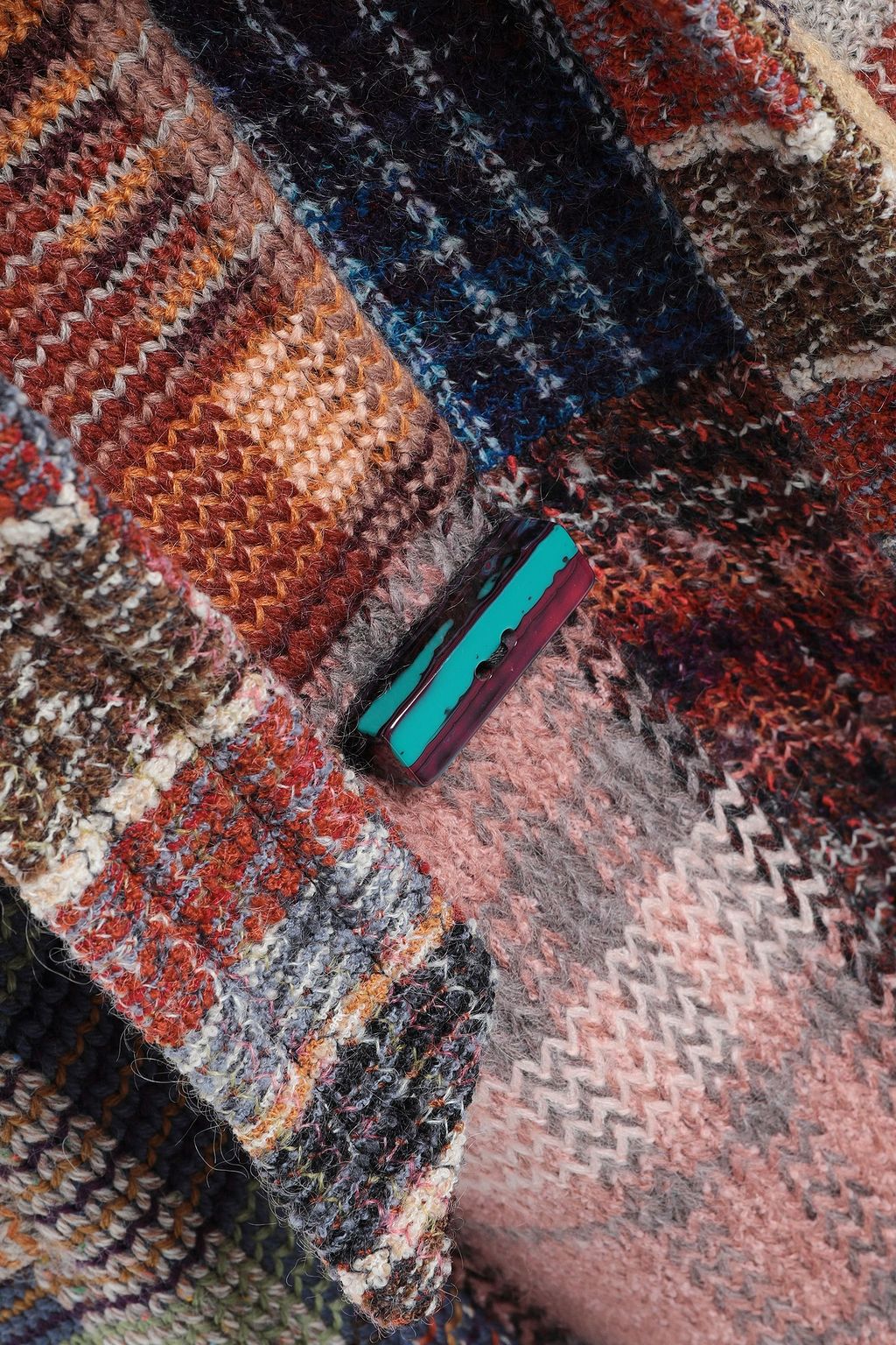 MISSONI Patchwork wool-blend coat