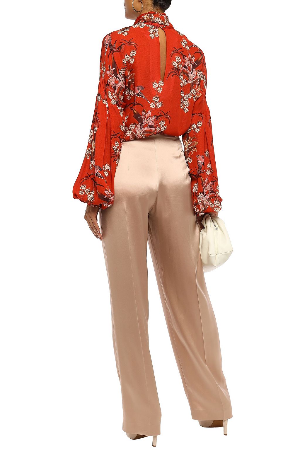 JOHANNA ORTIZ La Recoleta tie-neck floral-print silk blouse