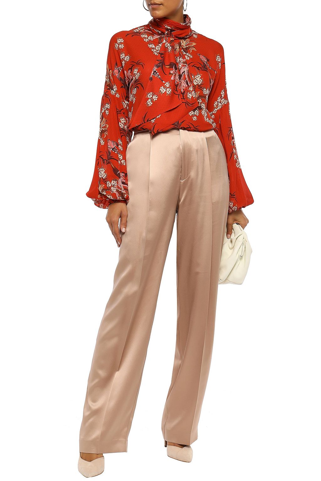 JOHANNA ORTIZ La Recoleta tie-neck floral-print silk blouse