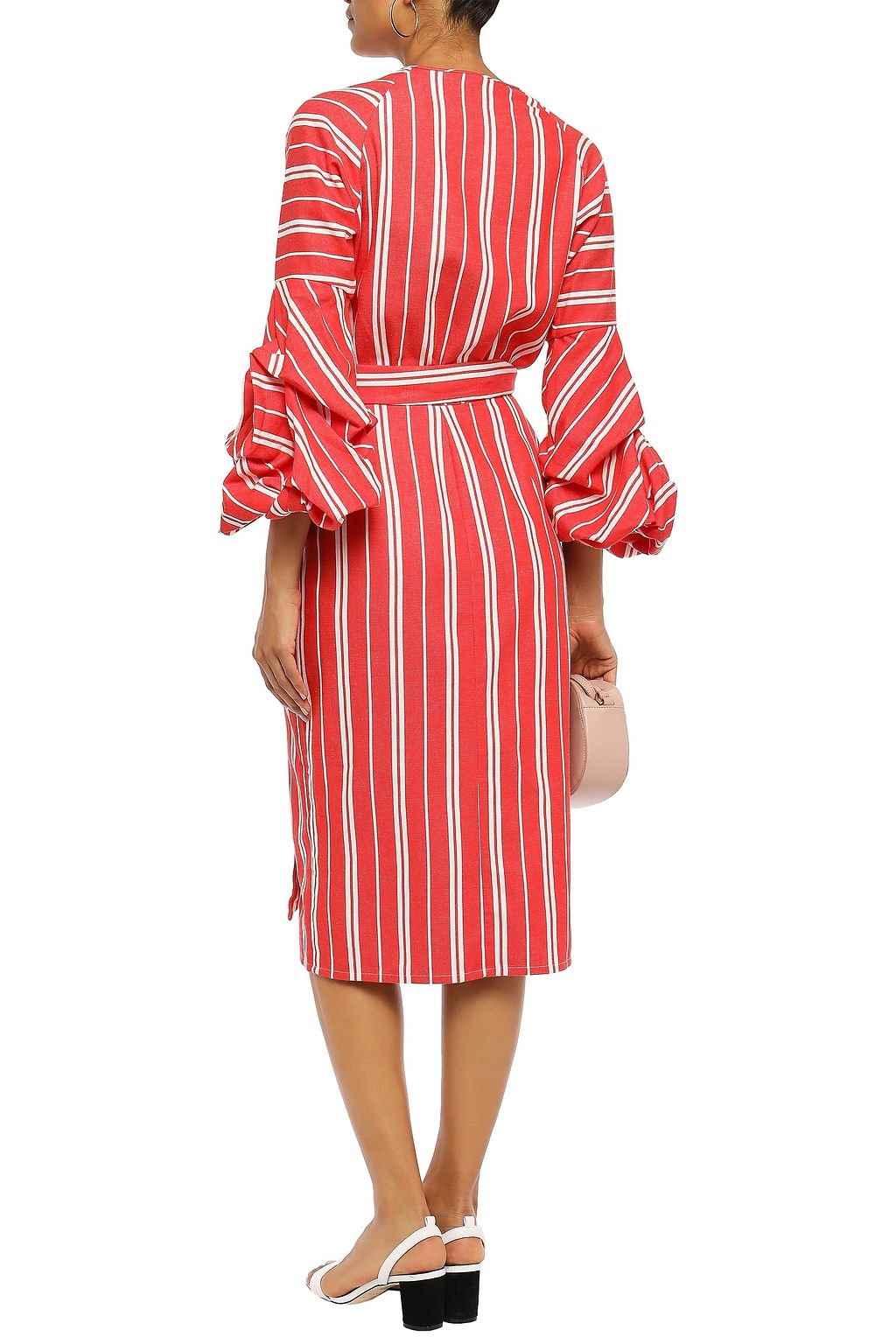 JOHANNA ORTIZ Santa Fe belted striped linen midi dress