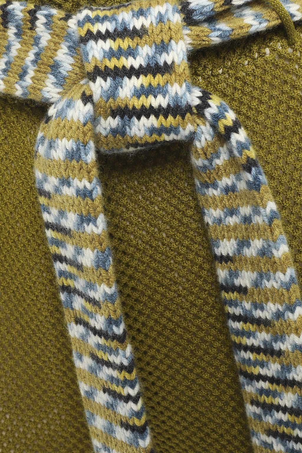 MISSONI Belted pointelle-knit wool wide-leg pants