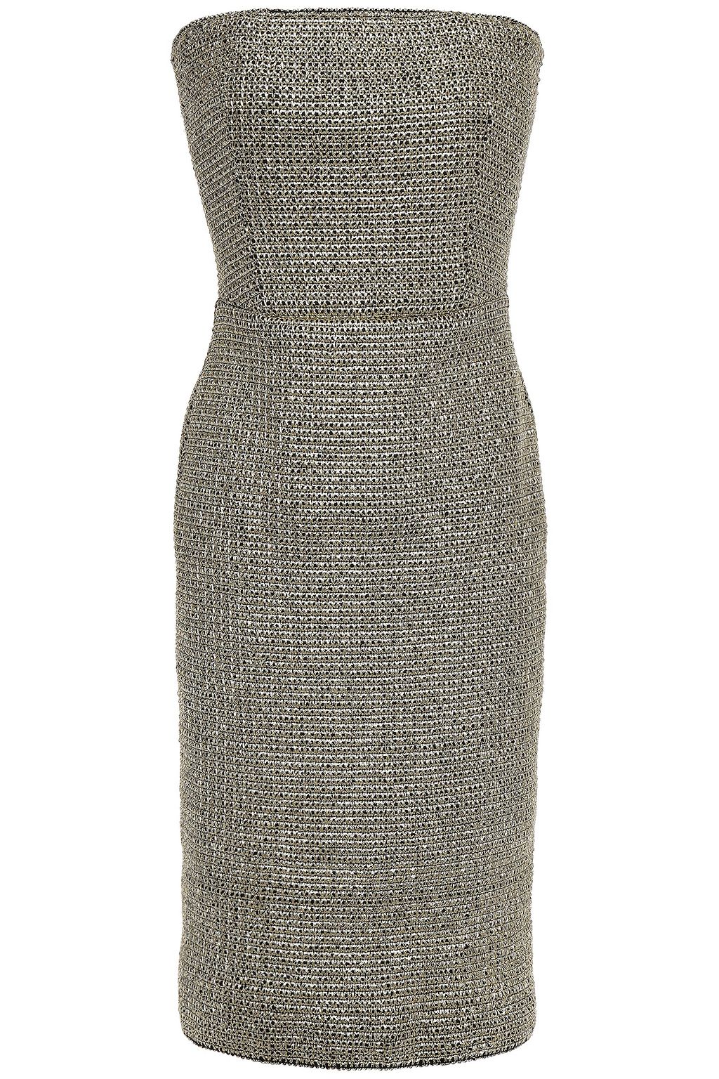 black halo gold dress