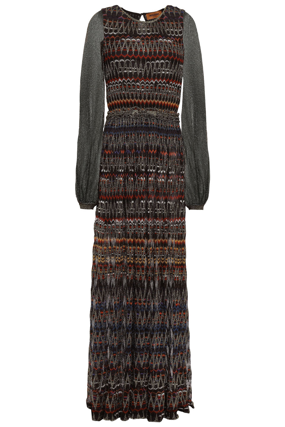 Missoni Woman Paneled Metallic Crochet-knit Maxi Dress Black Size 36