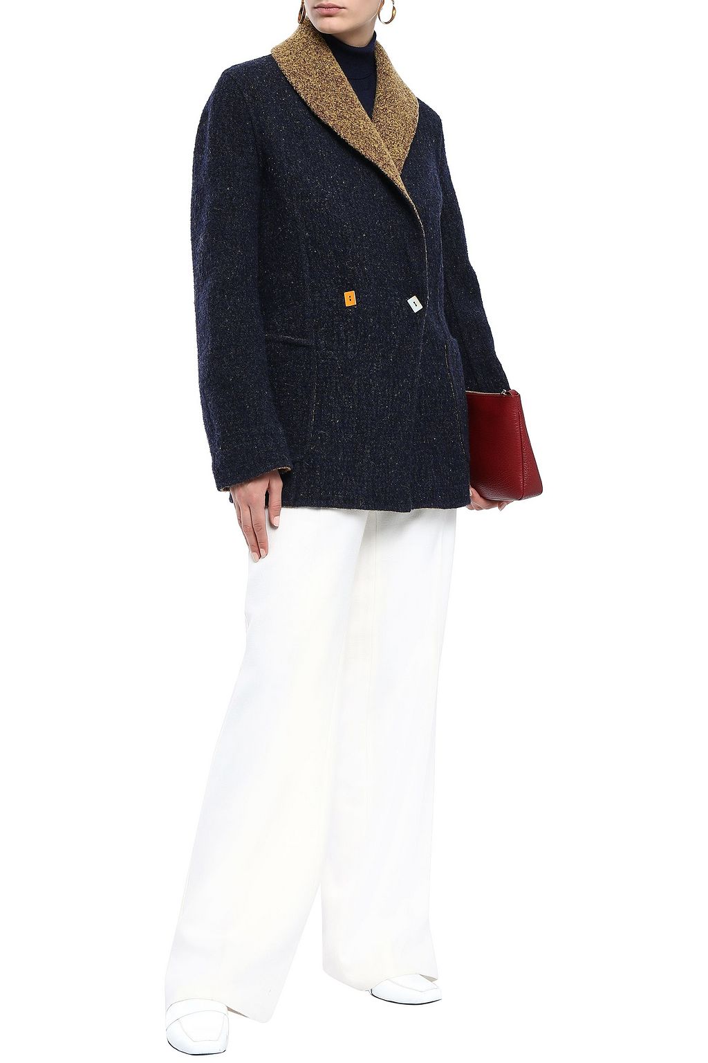 MISSONI Reversible double-breasted wool-blend bouclé-knit jacket