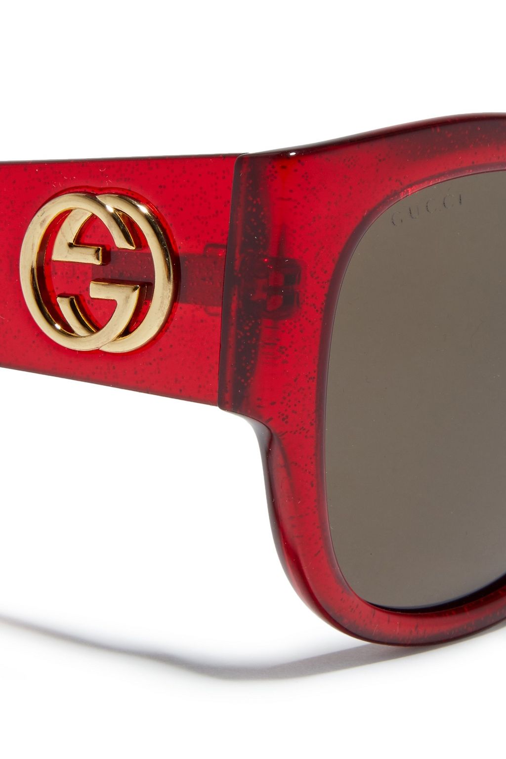 GUCCI D-frame glittered acetate sunglasses
