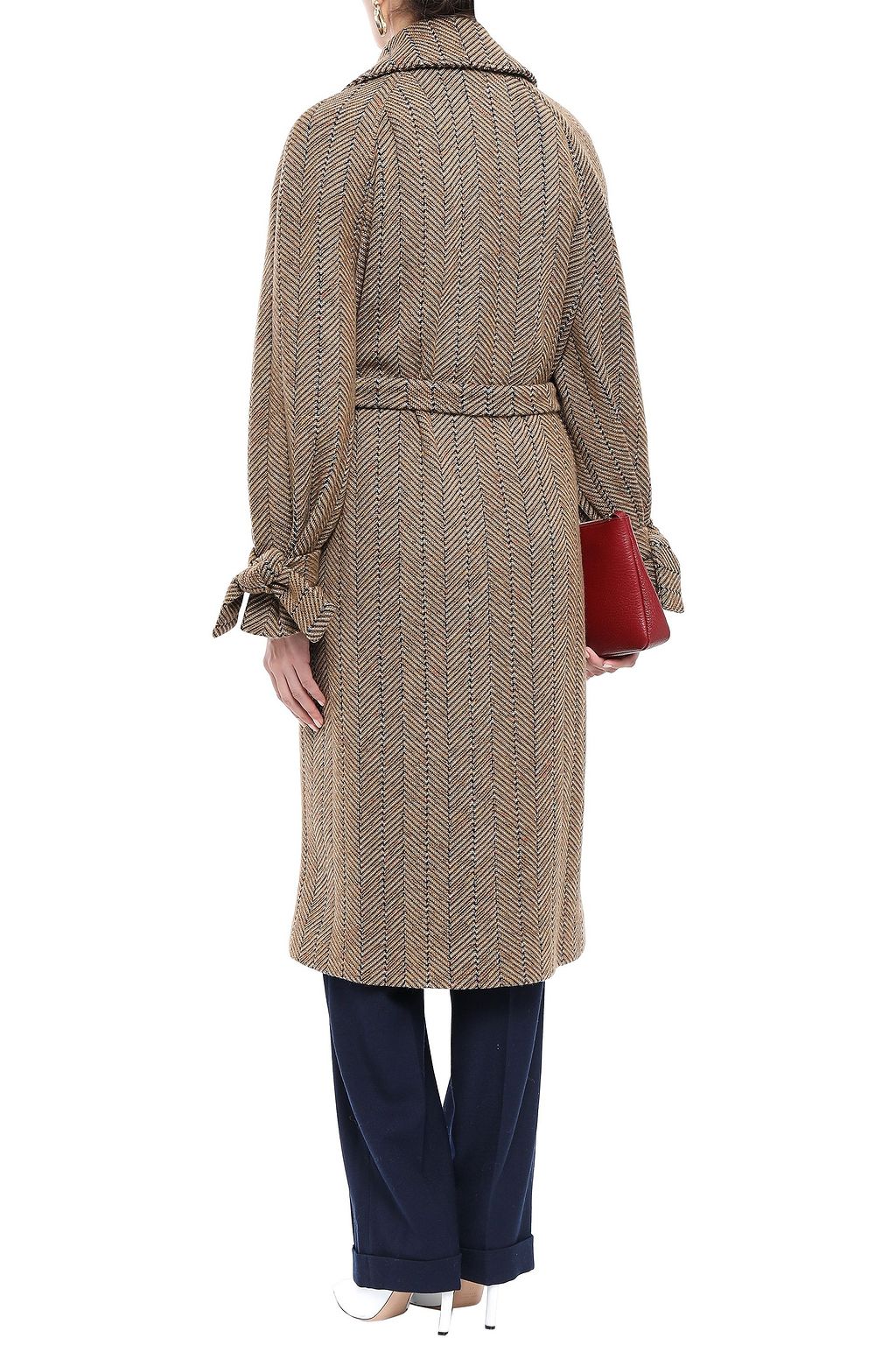 MISSONI Herringbone wool and cotton-blend jacquard coat