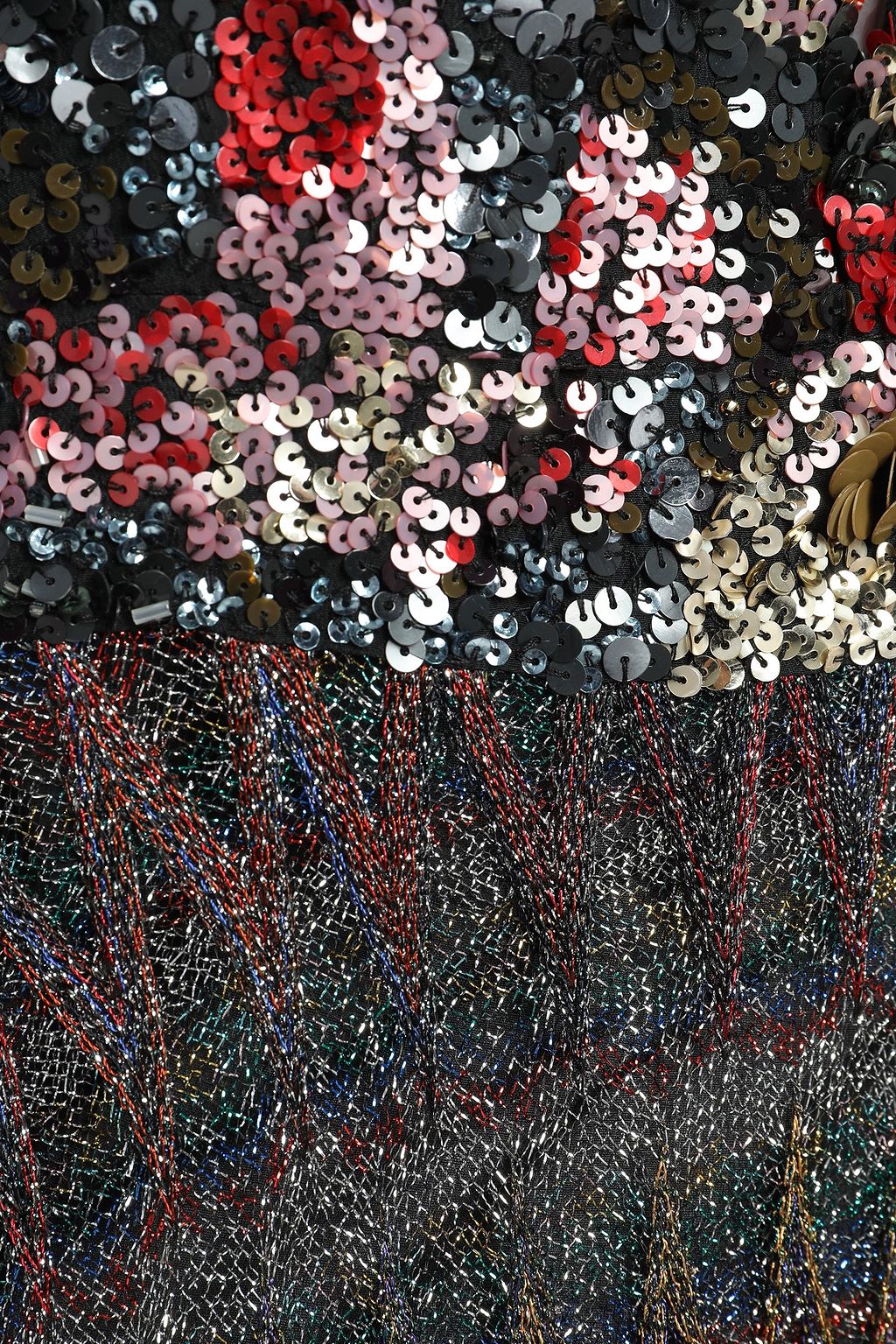 MISSONI Sequined metallic crochet-knit maxi dress