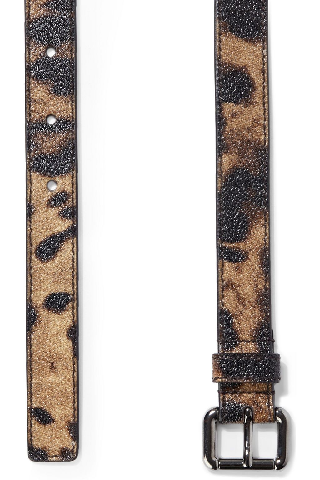 DOLCE&GABBANA Leopard-print faux textured-leather belt
