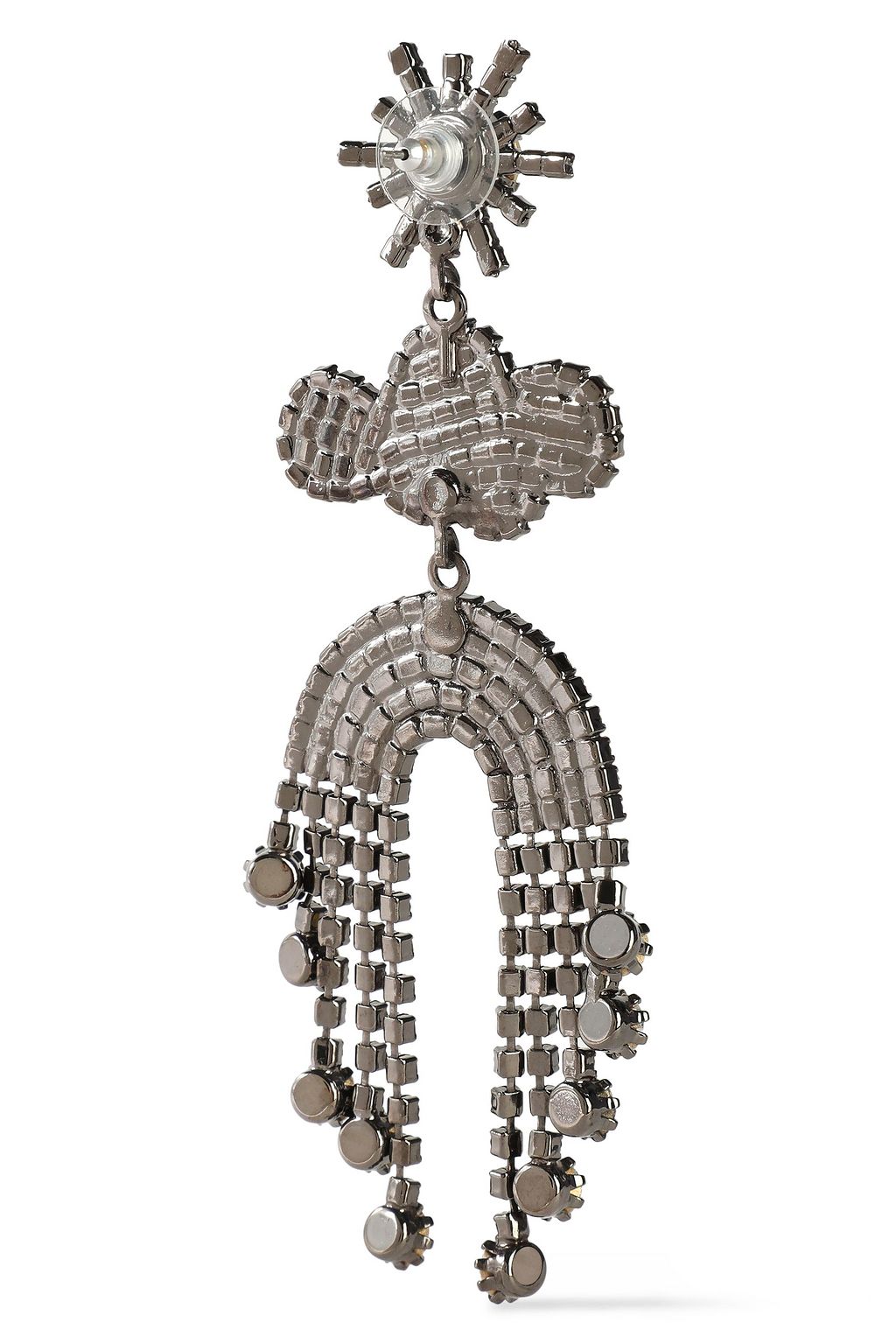 ELIZABETH COLE The Pot of Gold gunmetal-tone crystal earrings