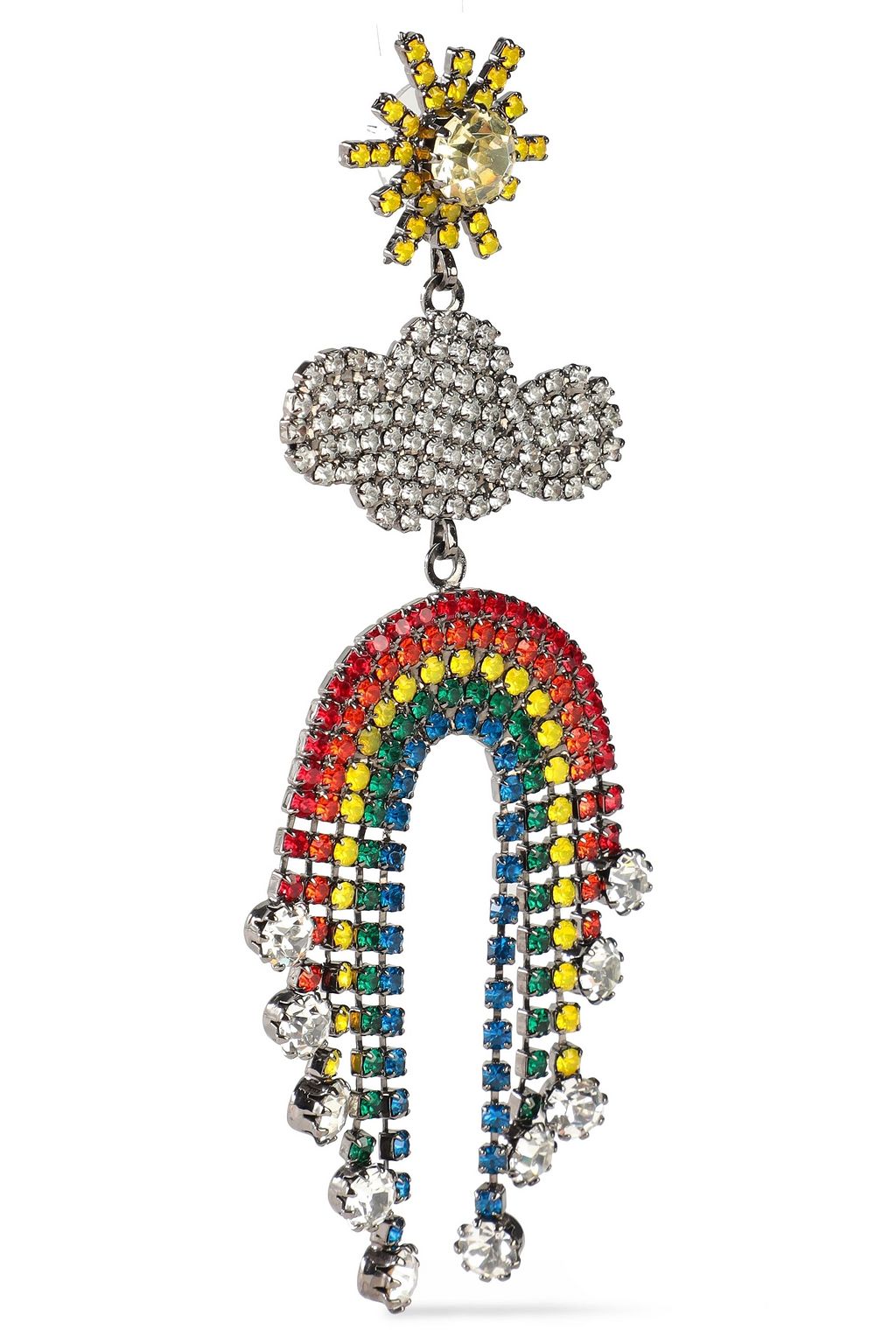 ELIZABETH COLE The Pot of Gold gunmetal-tone crystal earrings