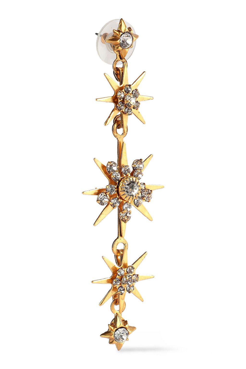 ELIZABETH COLE 24-karat gold-plated Swarovski crystal earrings
