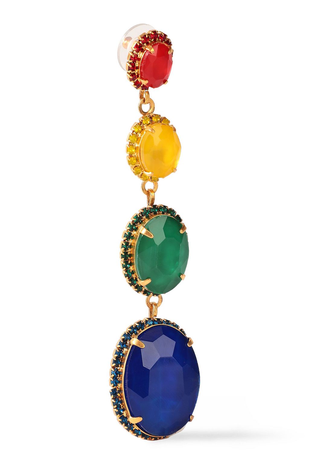 ELIZABETH COLE The Calhoun 24-karat gold-plated, Swarovski crystal and stone earrings