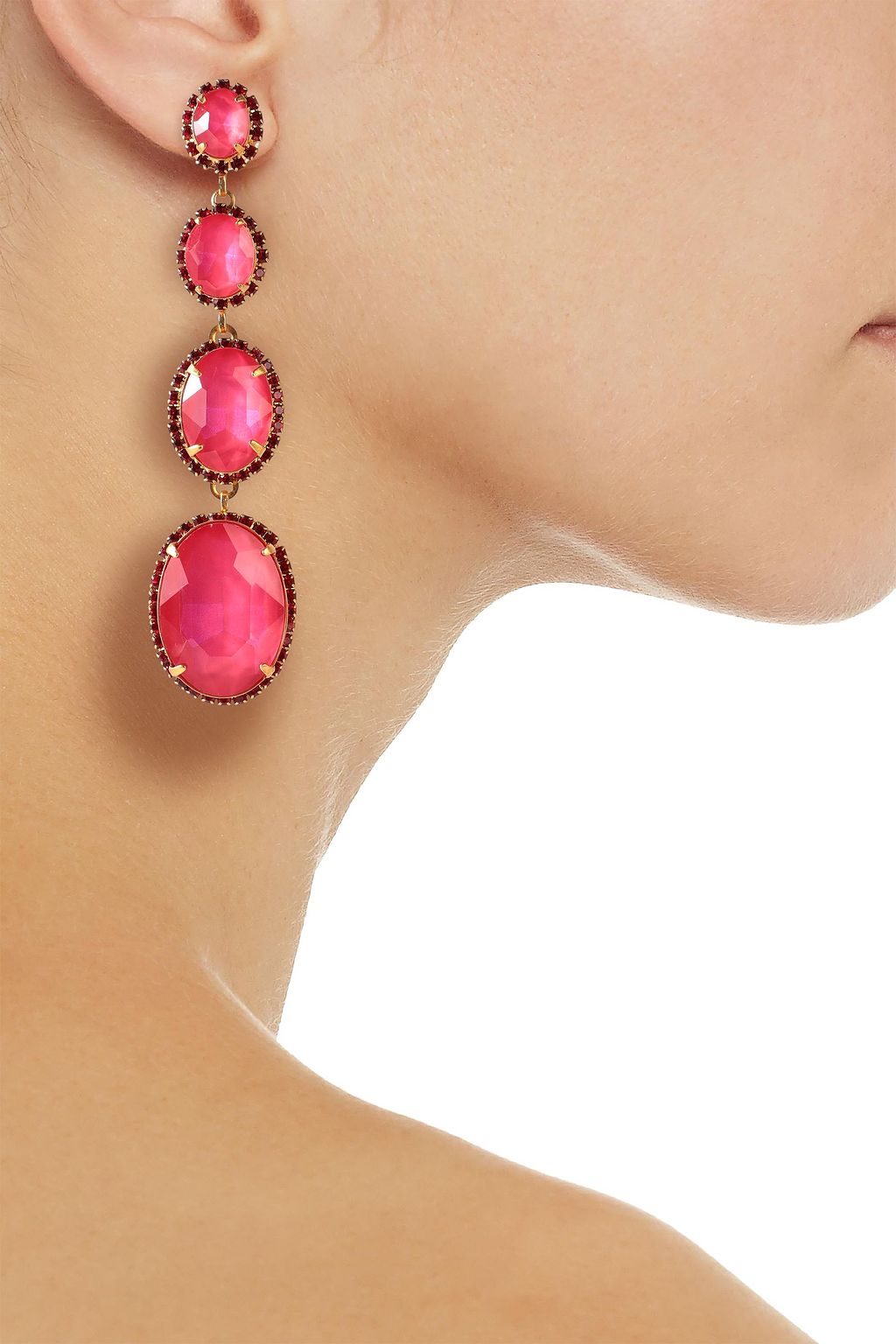 ELIZABETH COLE 24-karat gold-plated, Swarovski crystal and stone earrings