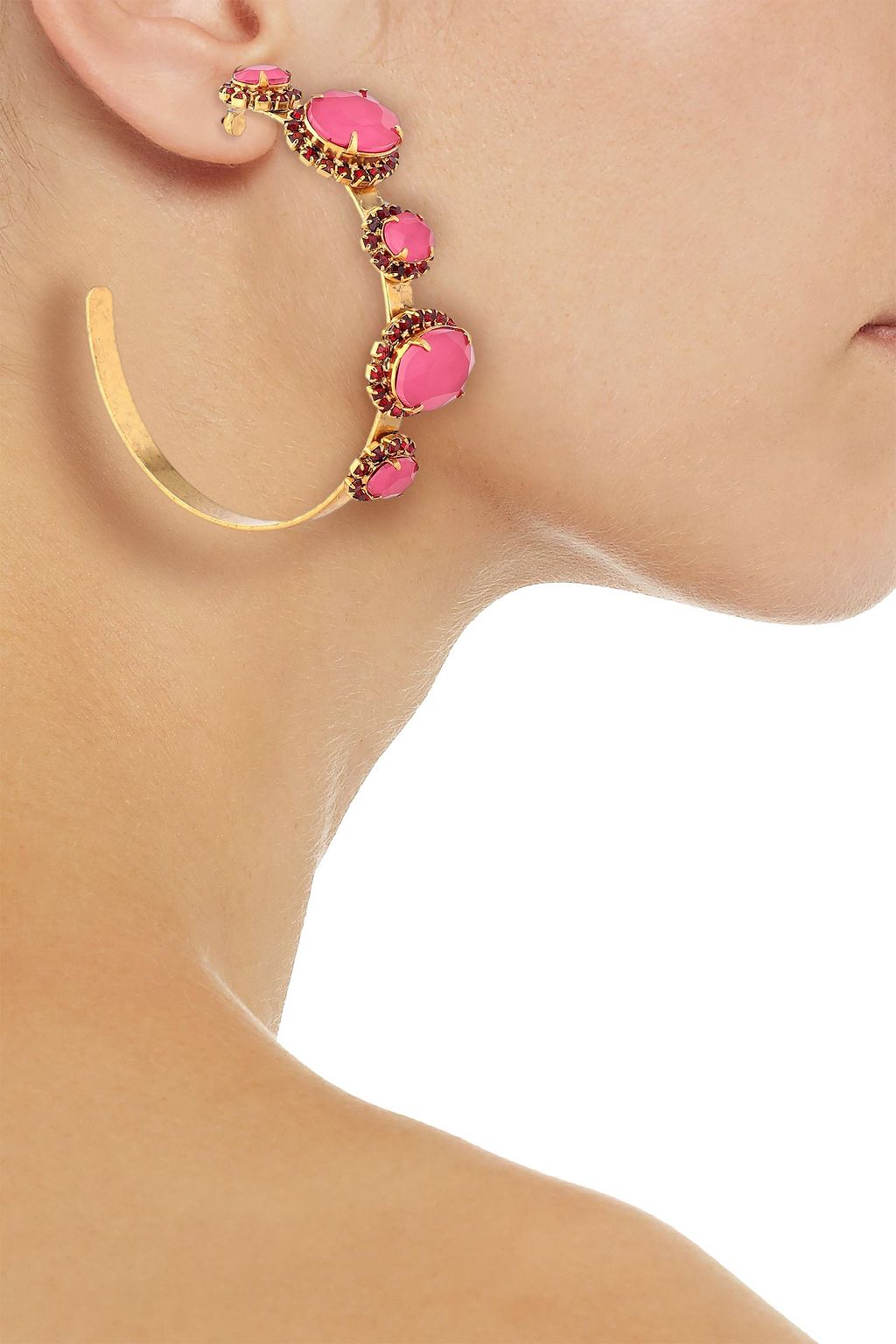ELIZABETH COLE The Mena 24-karat gold-plated, crystal and stone earrings