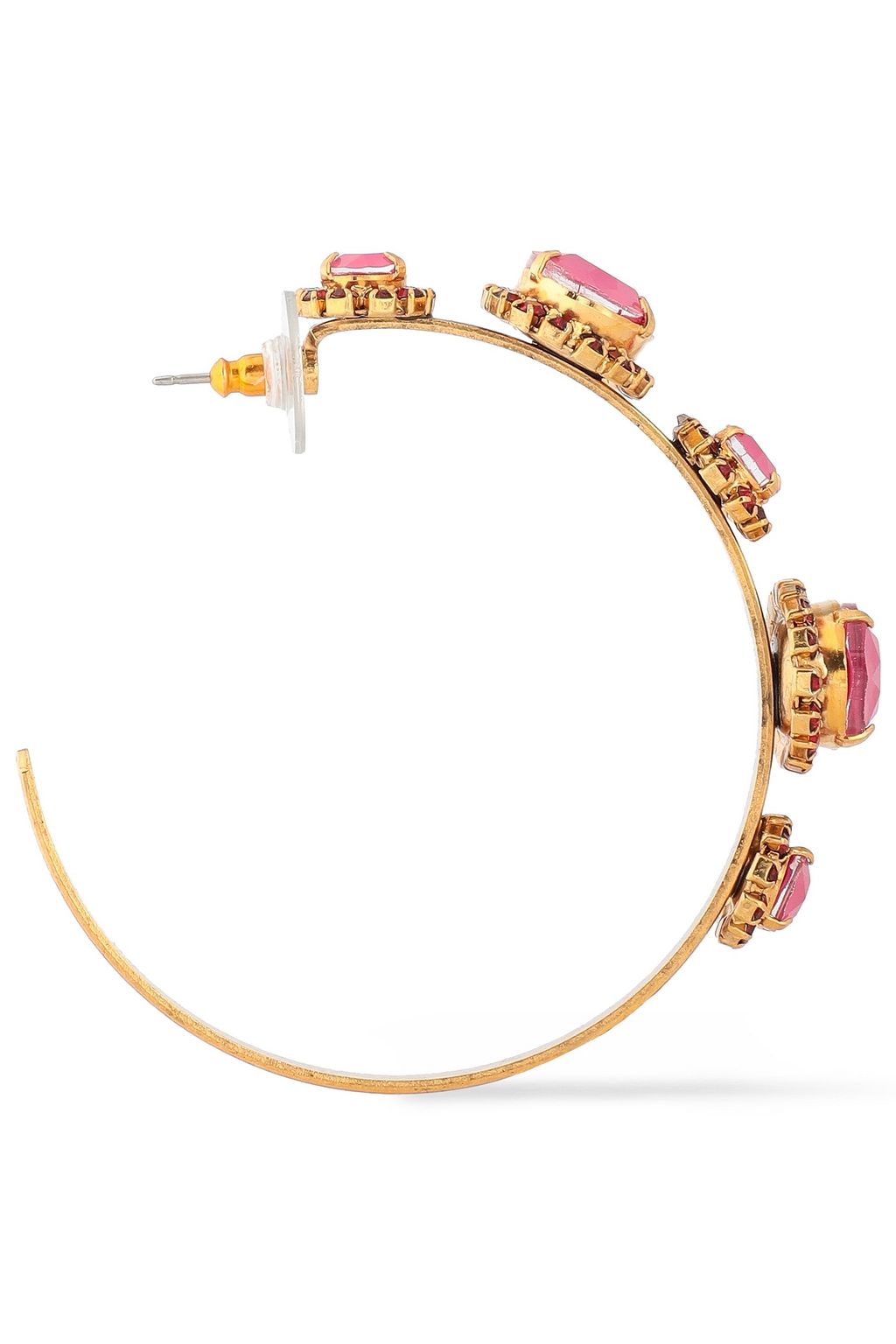 ELIZABETH COLE The Mena 24-karat gold-plated, crystal and stone earrings