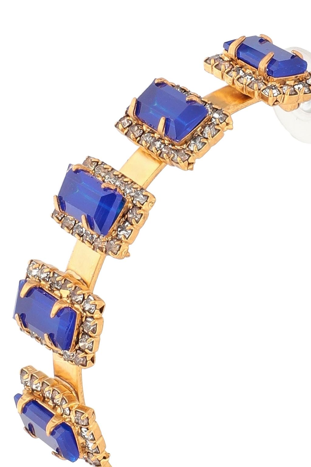 ELIZABETH COLE Jalus 24-karat gold-plated, stone and crystal hoop earrings