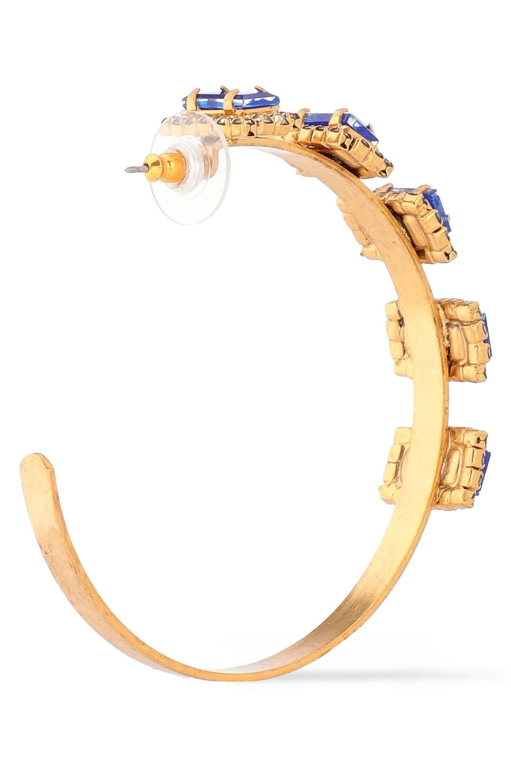 ELIZABETH COLE Jalus 24-karat gold-plated, stone and crystal hoop earrings