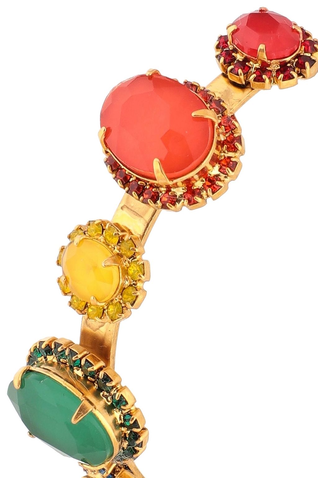 ELIZABETH COLE The Mena 24-karat gold-plated, crystal and stone hoop earrings