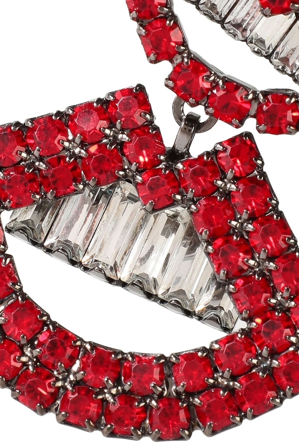 ELIZABETH COLE The Smile gunmetal-tone crystal earrings