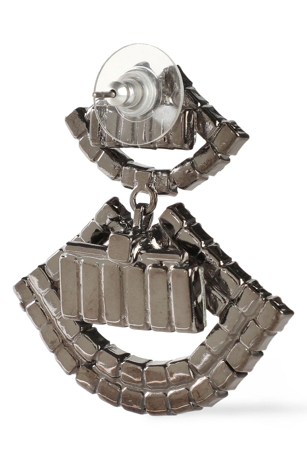 ELIZABETH COLE The Smile gunmetal-tone crystal earrings