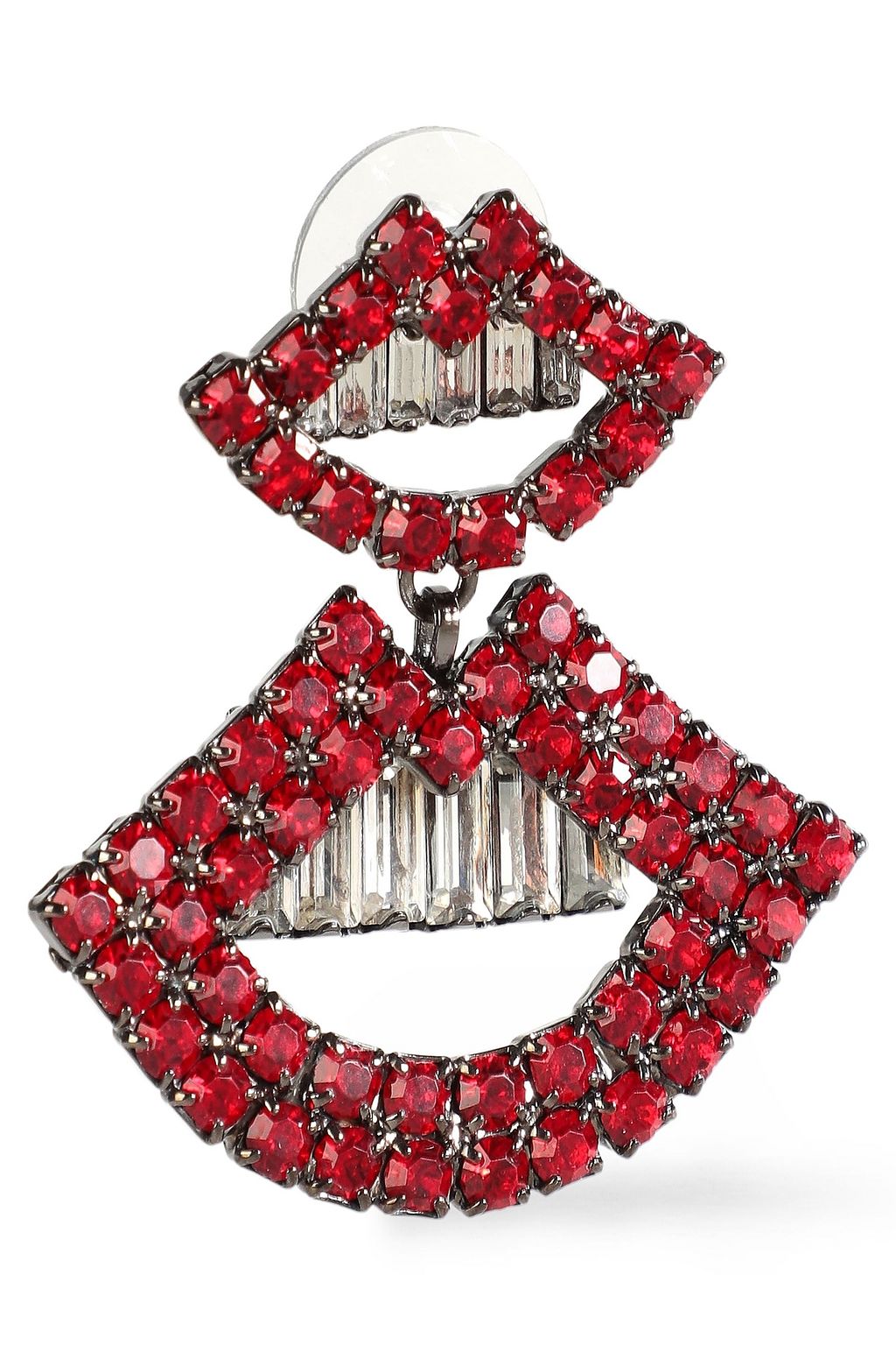 ELIZABETH COLE The Smile gunmetal-tone crystal earrings