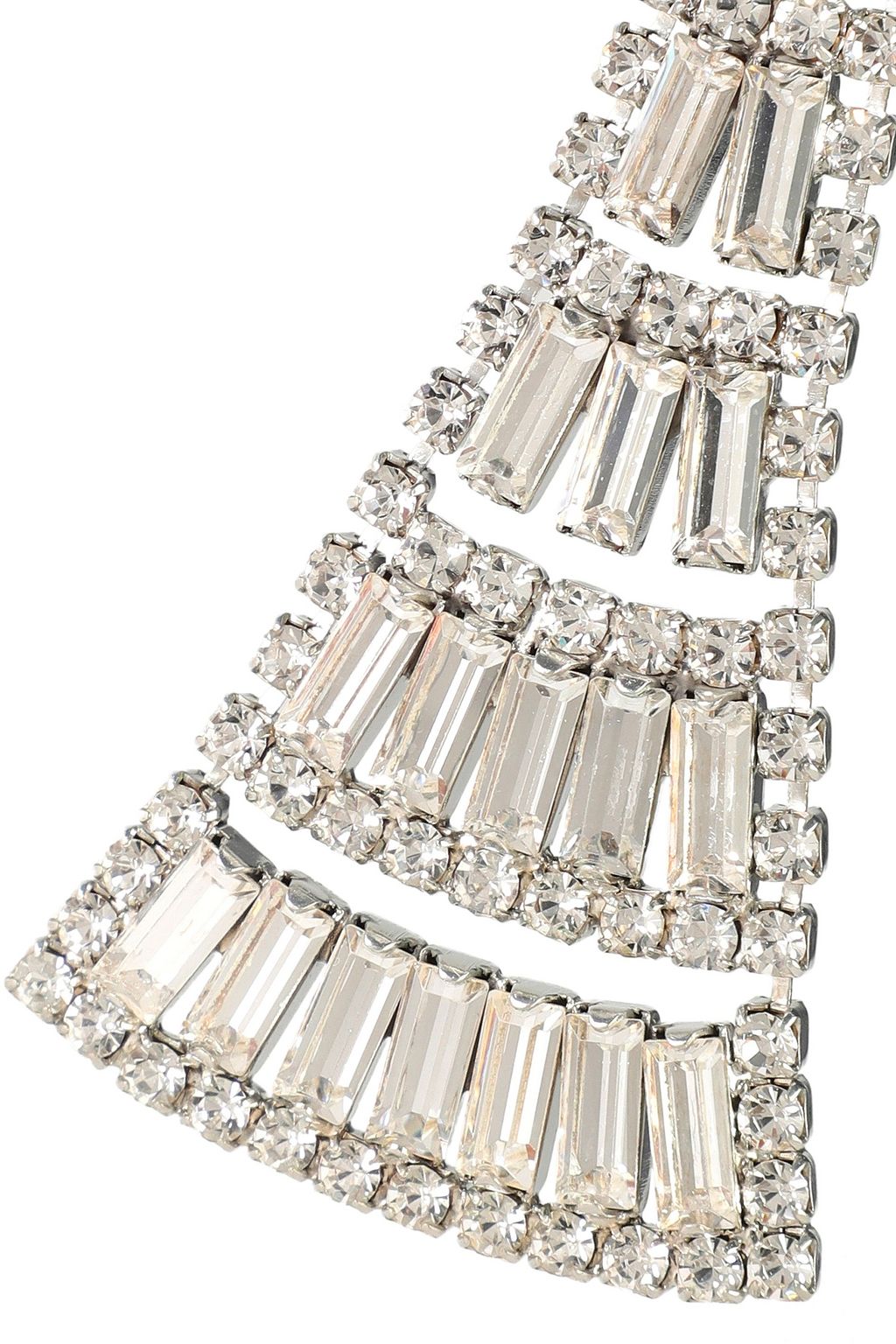 ELIZABETH COLE Rhodium-plated Swarovski crystal earrings
