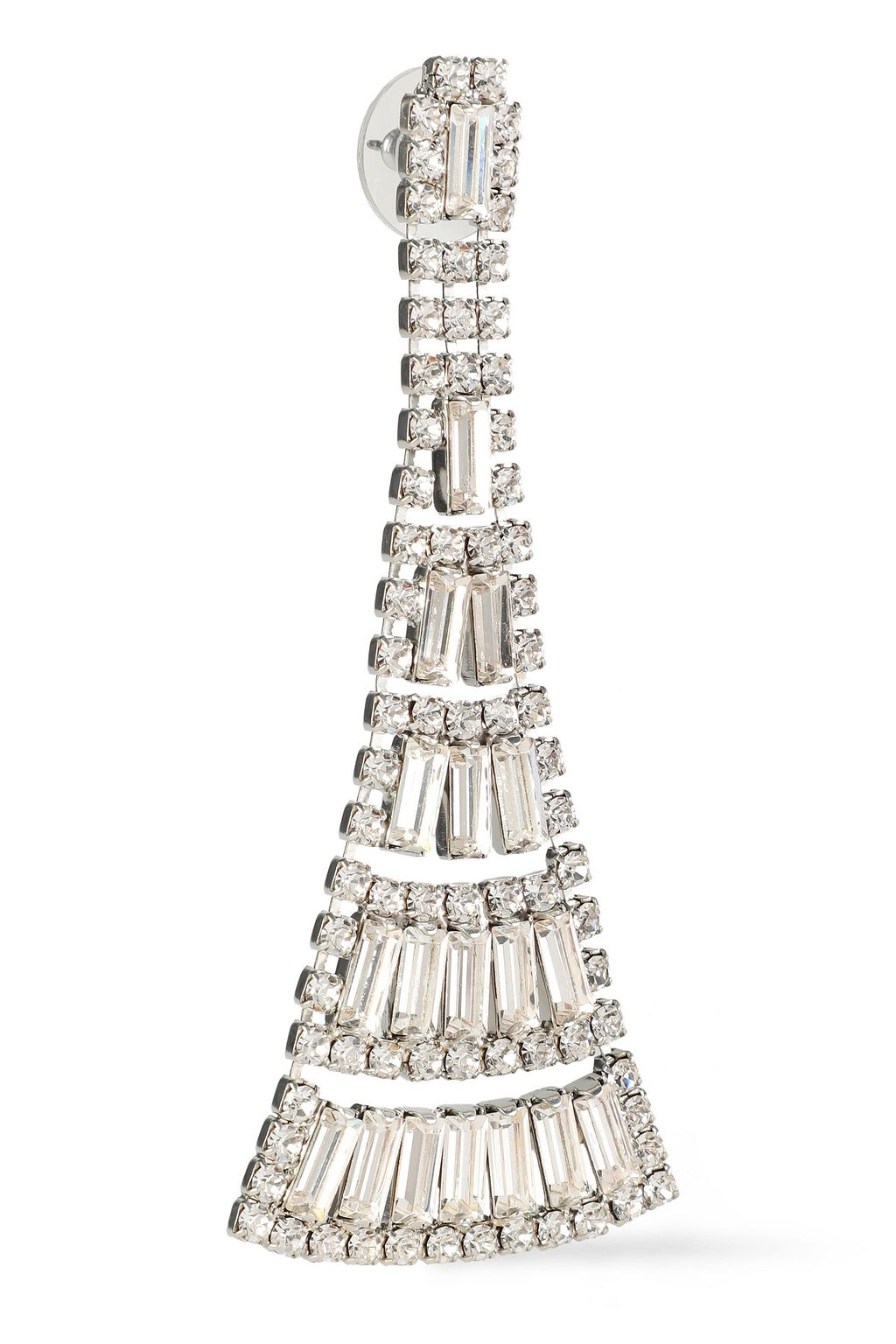 ELIZABETH COLE Rhodium-plated Swarovski crystal earrings