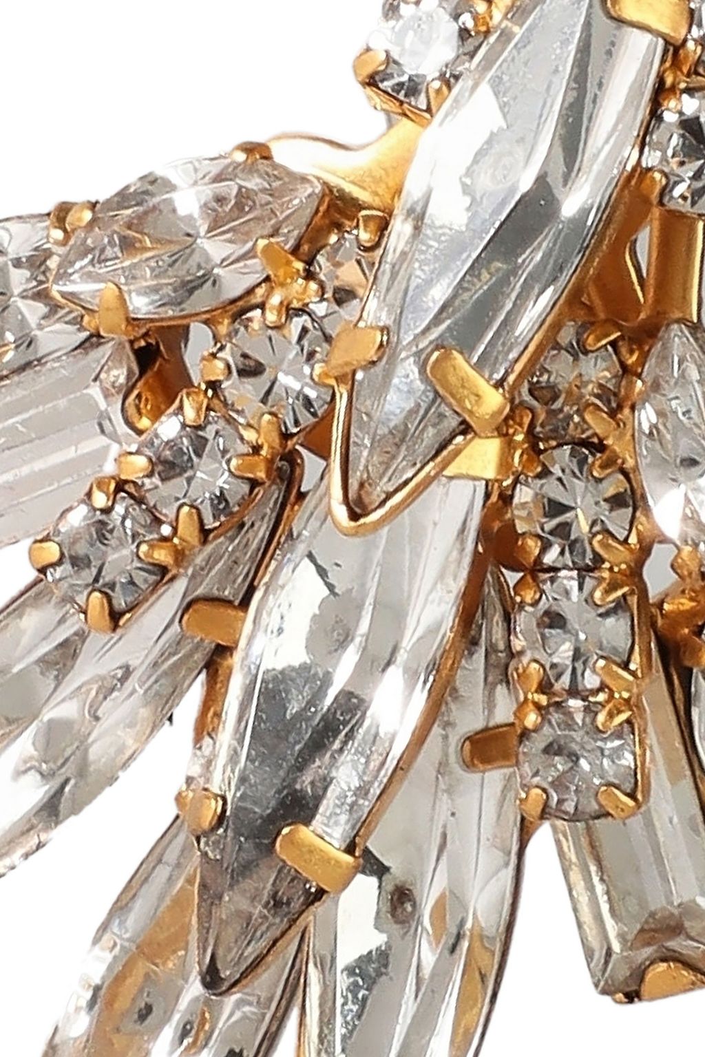 ELIZABETH COLE 24-karat gold-plated Swarovski crystal earrings