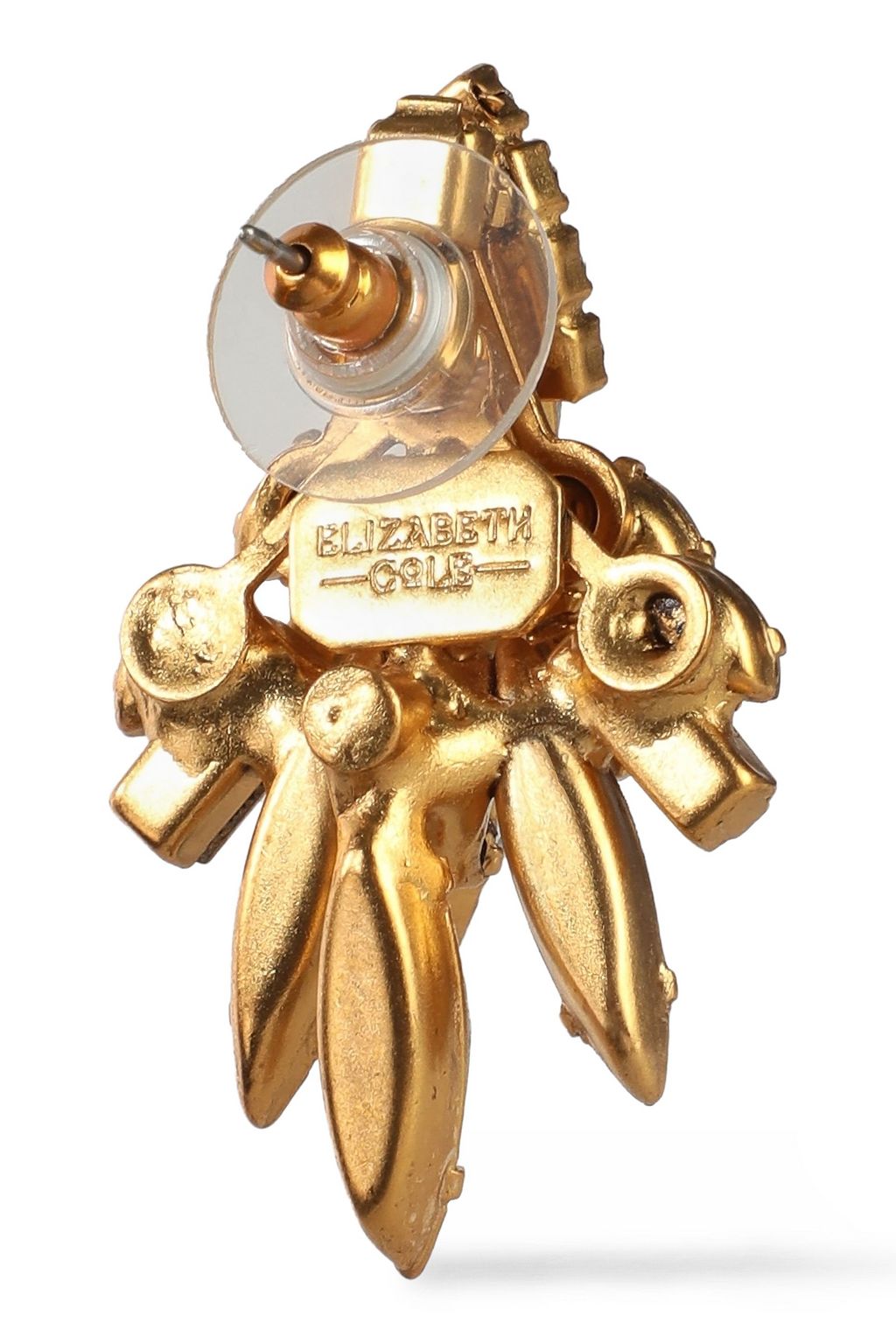 ELIZABETH COLE 24-karat gold-plated Swarovski crystal earrings