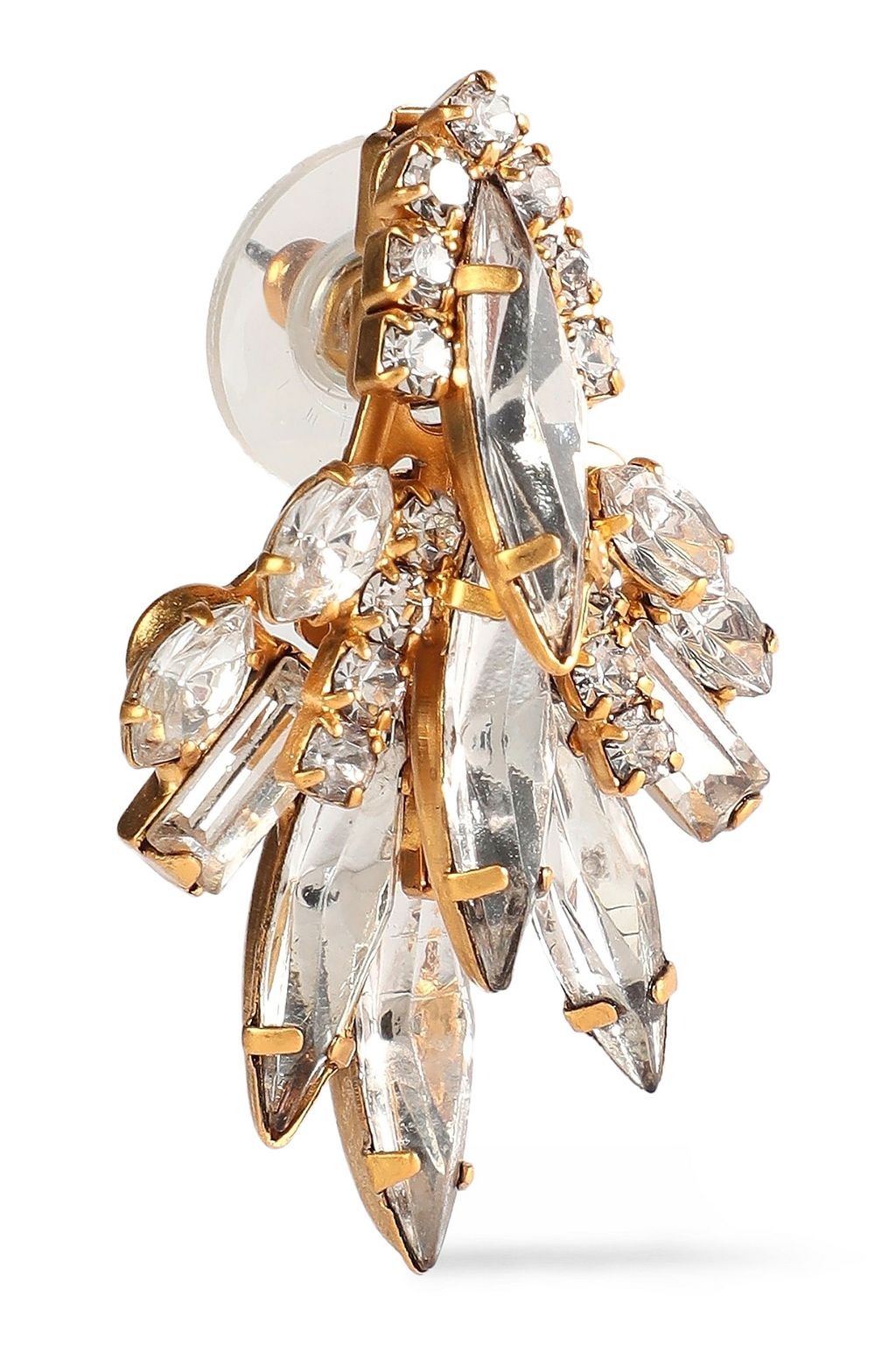 ELIZABETH COLE 24-karat gold-plated Swarovski crystal earrings