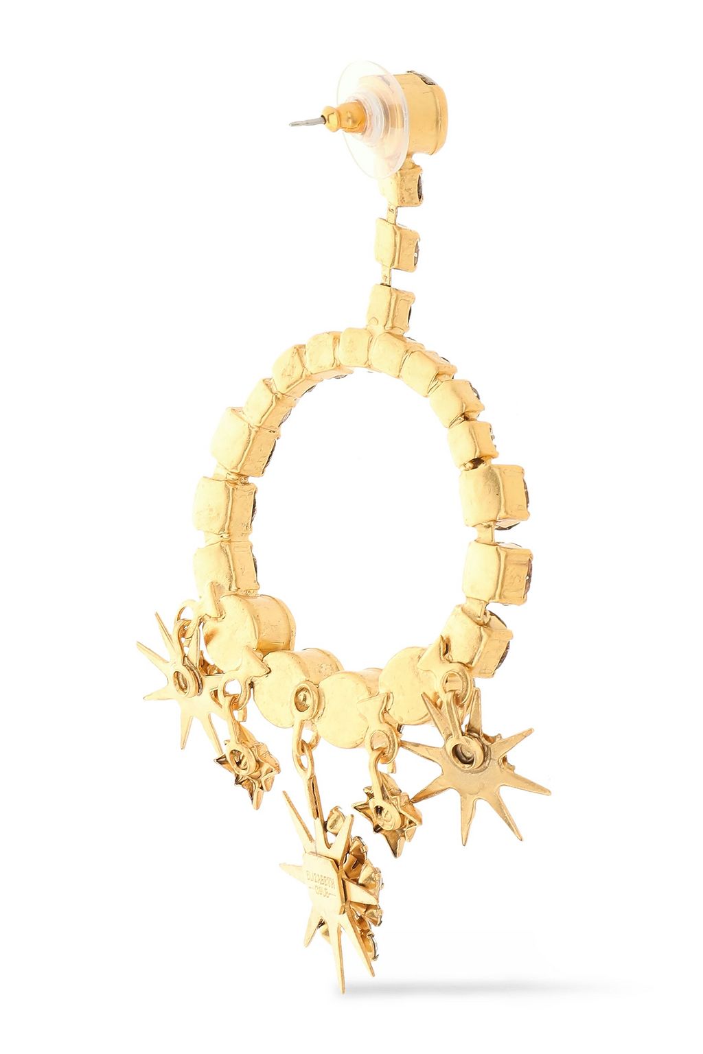 ELIZABETH COLE Bracken 24-karat gold-plated crystal earrings