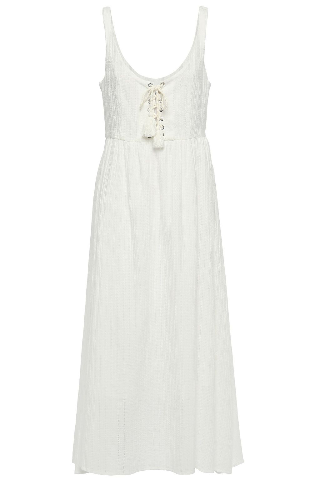 embroidered white midi dress