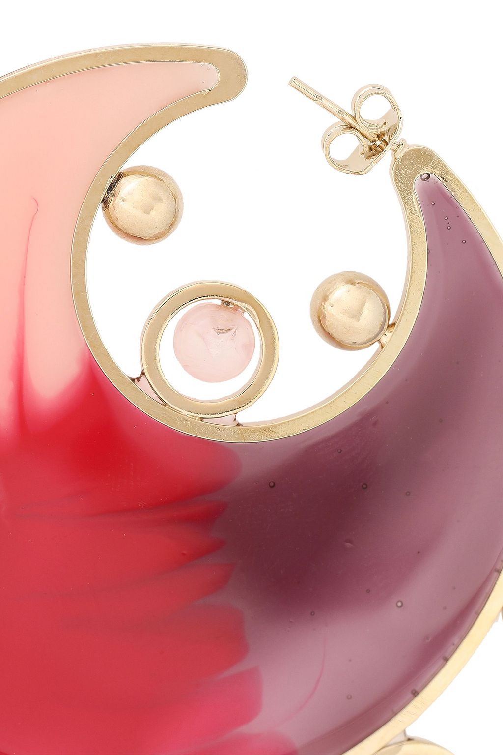MISSONI Gold-tone, printed resin and enamel earrings