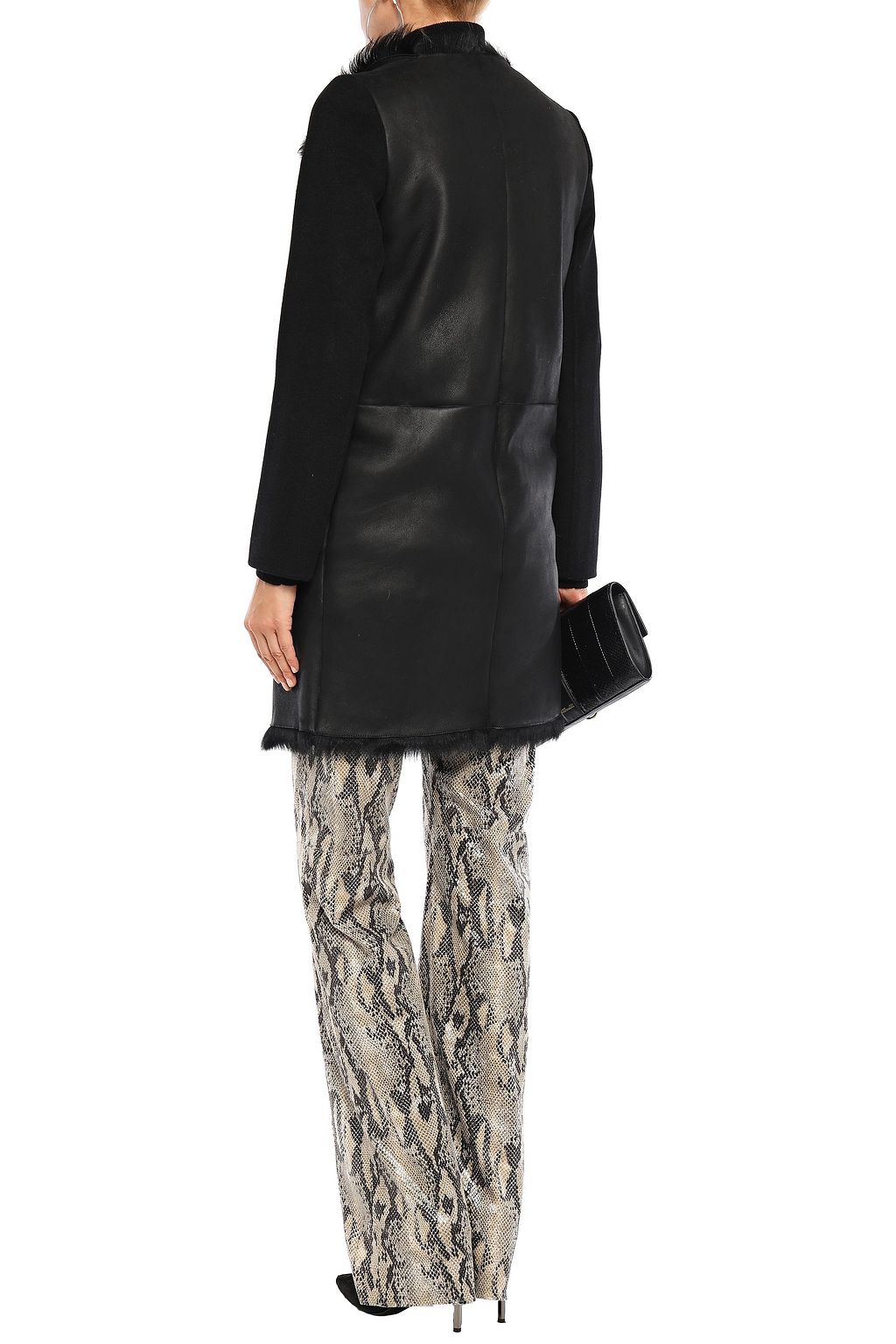 YVES SALOMON Reversible wool-paneled shearling coat