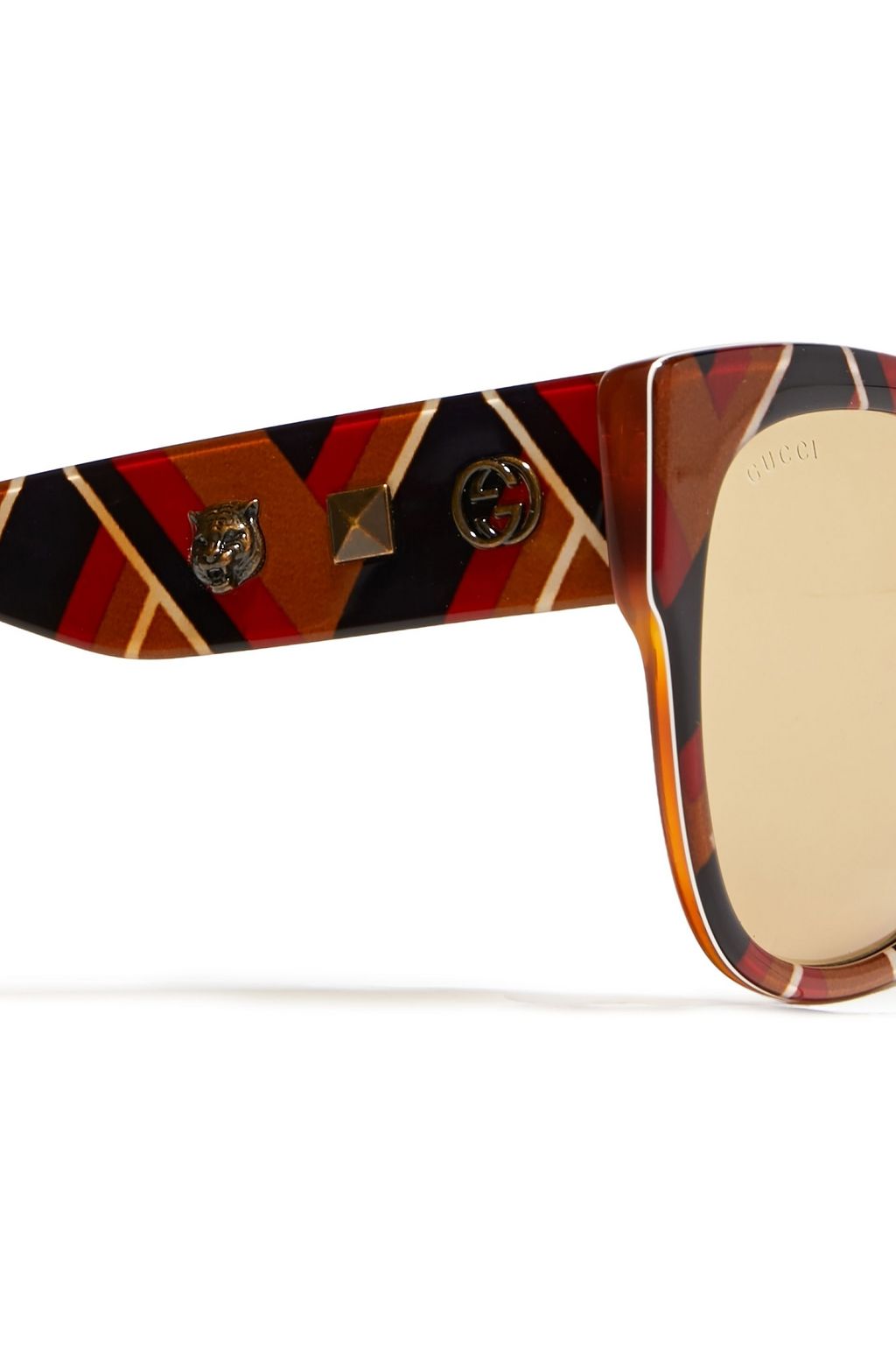 GUCCI Cat-eye printed acetate sunglasses