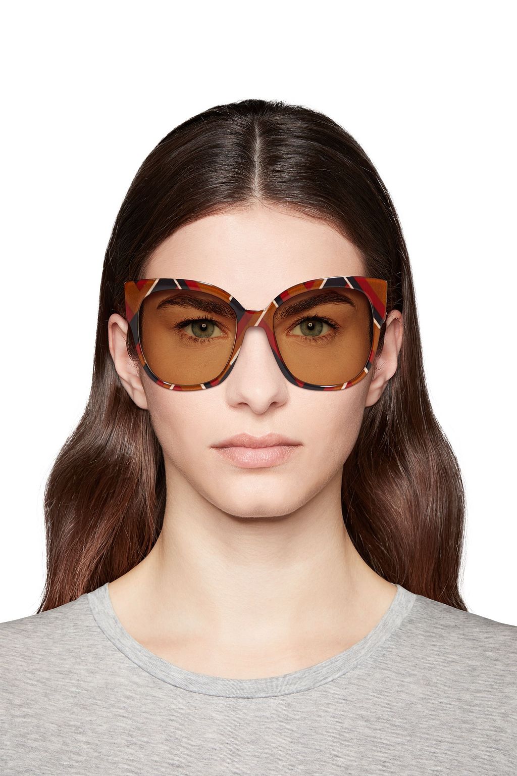 GUCCI Cat-eye printed acetate sunglasses