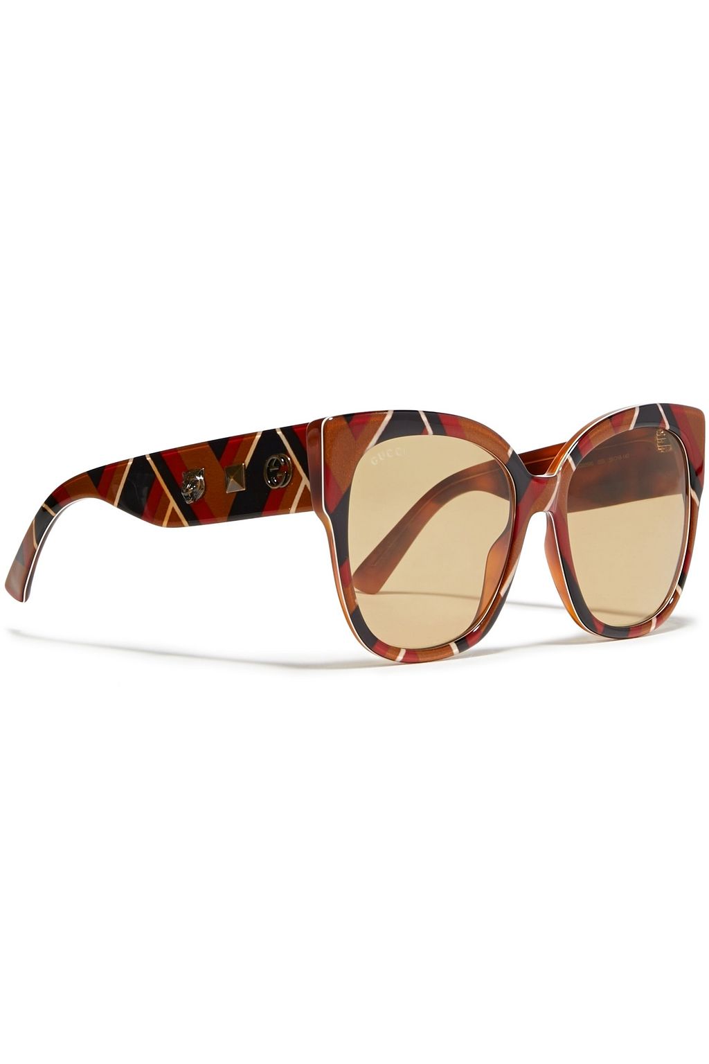 GUCCI Cat-eye printed acetate sunglasses