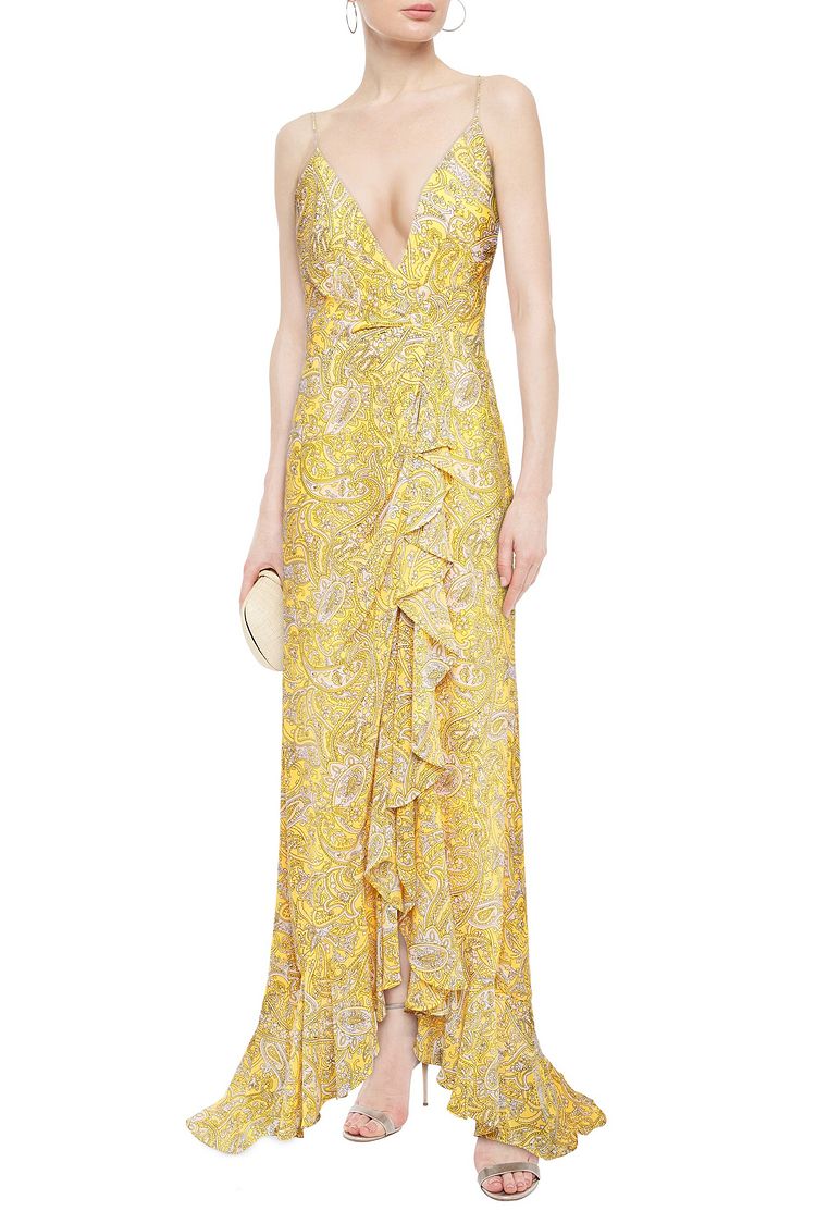 jay godfrey elsie ruffle front gown