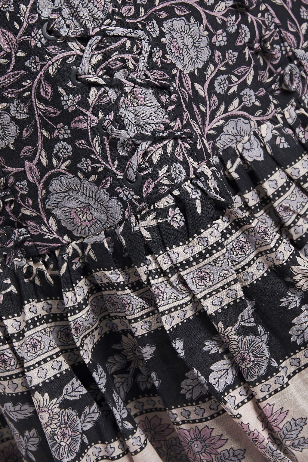 ZIMMERMANN Amari lace-up printed cotton mini dress