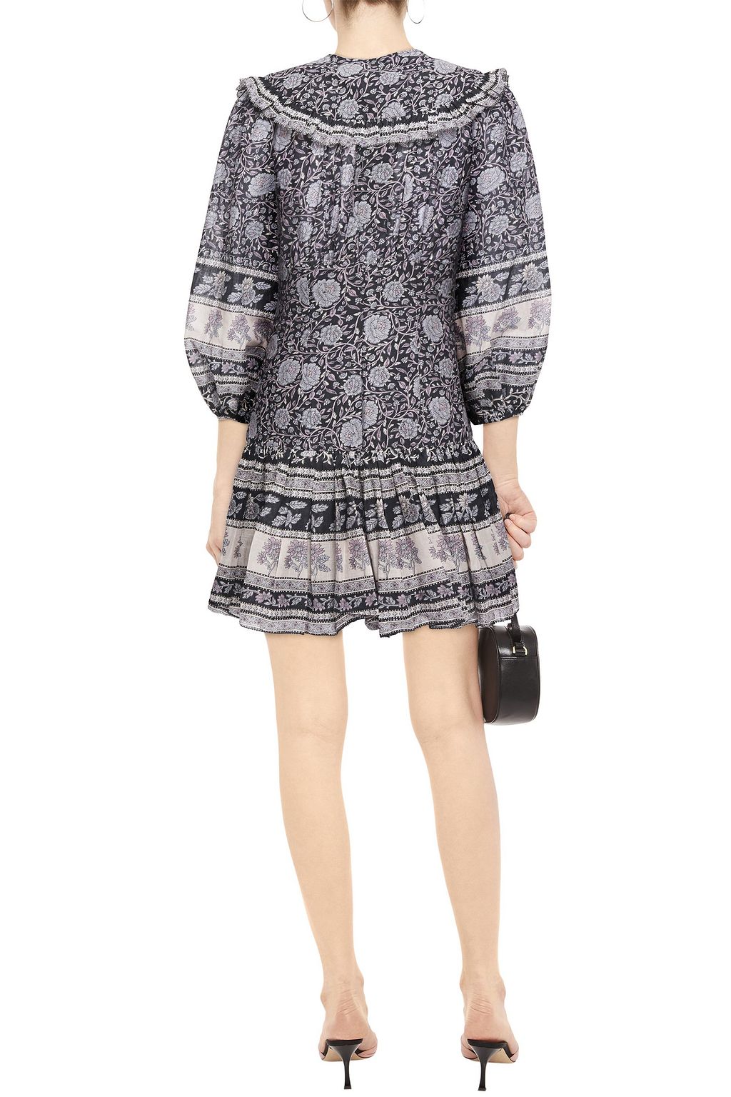 ZIMMERMANN Amari lace-up printed cotton mini dress