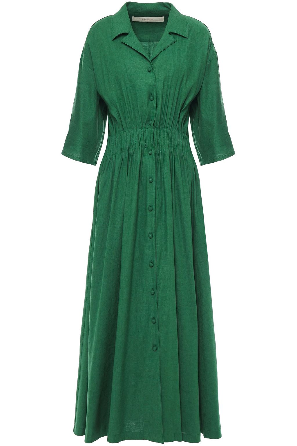 green midi shirt dress