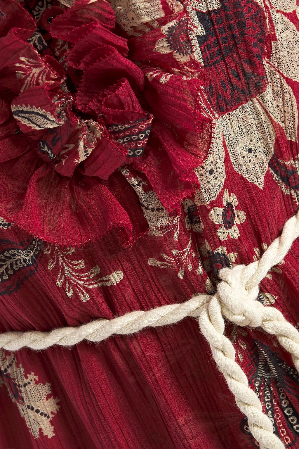 ZIMMERMANN Ruffled floral-print cotton and silk-blend gauze midi dress