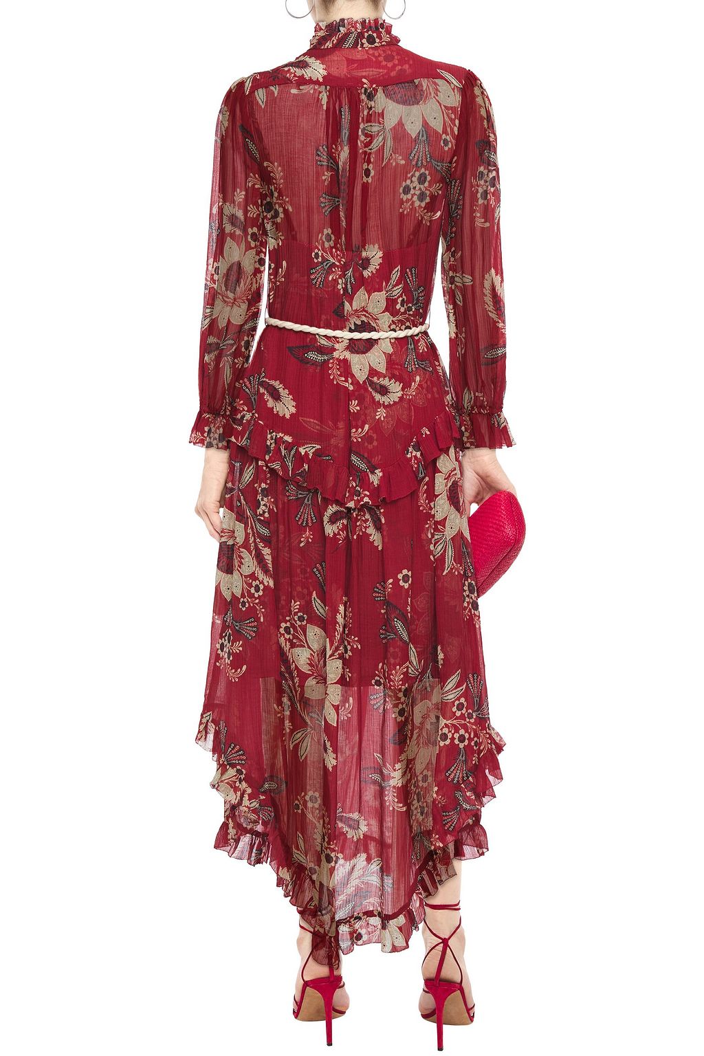 ZIMMERMANN Ruffled floral-print cotton and silk-blend gauze midi dress