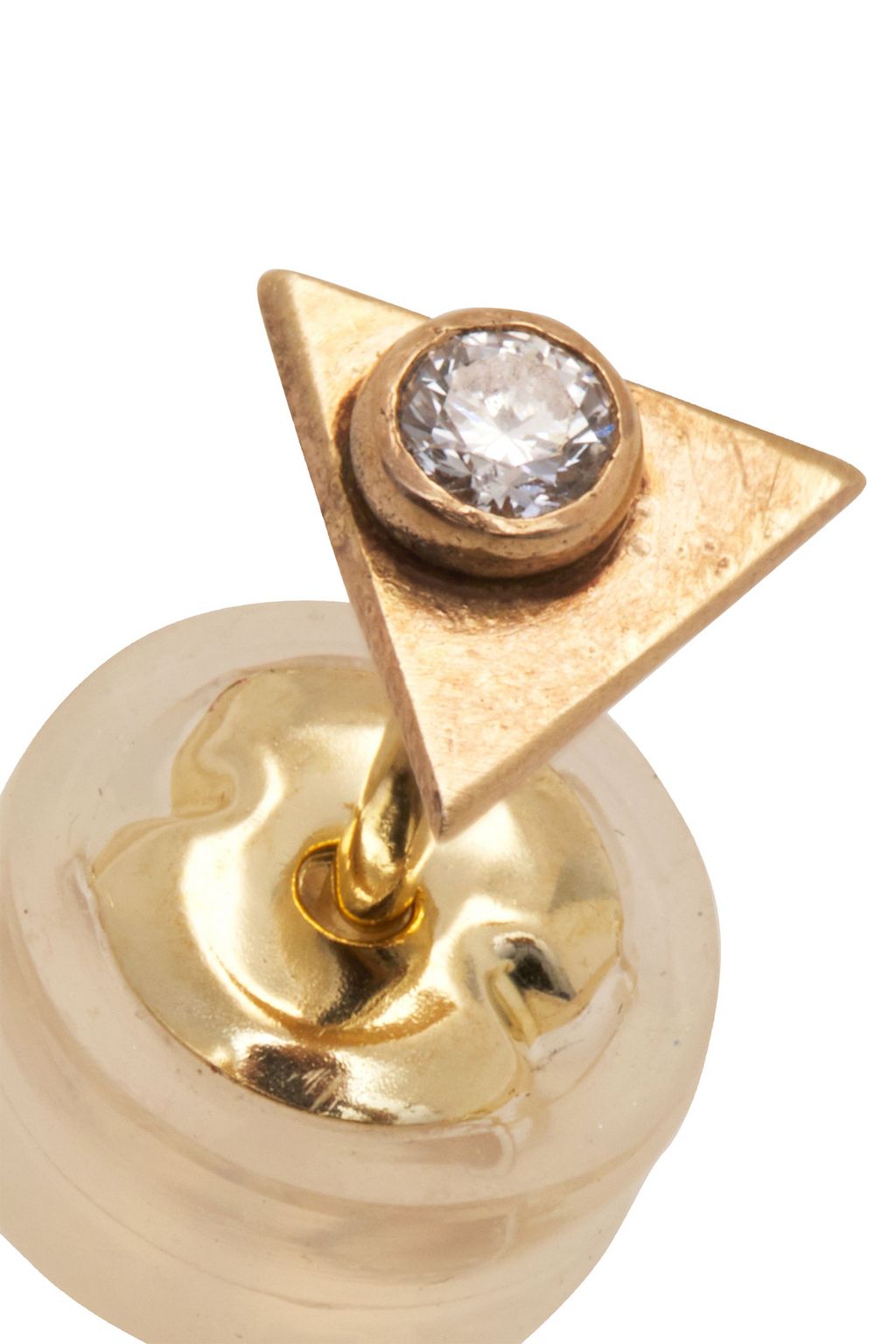 MELISSA JOY MANNING Burnished 14-karat gold diamond earrings