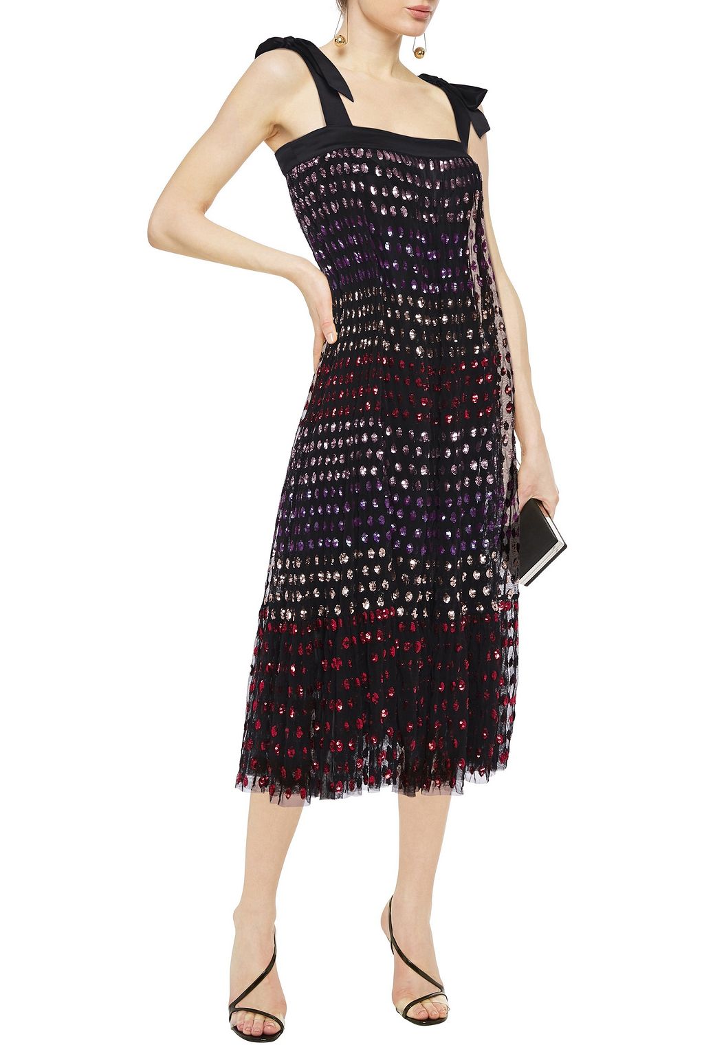TEMPERLEY LONDON Wendy satin-trimmed sequined tulle midi dress