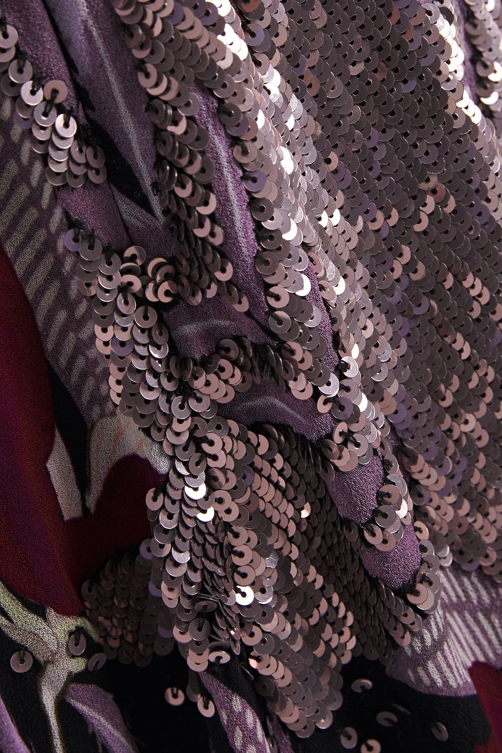 TEMPERLEY LONDON Bellflower sequin-embellished floral-print georgette dress
